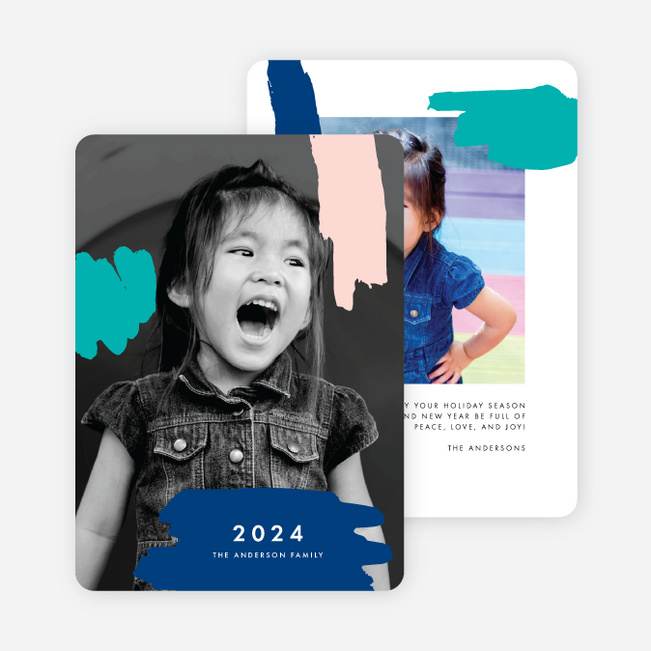 Paint Splash Holiday Cards - Blue