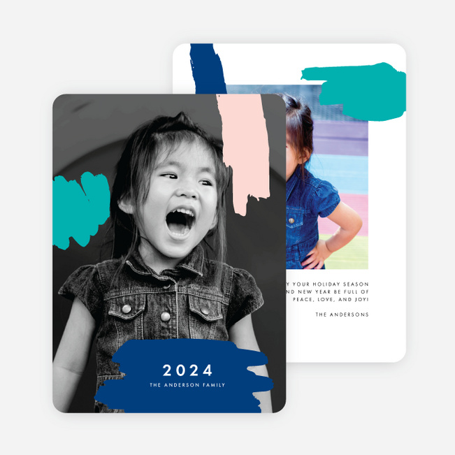 Paint Splash Holiday Cards - Blue