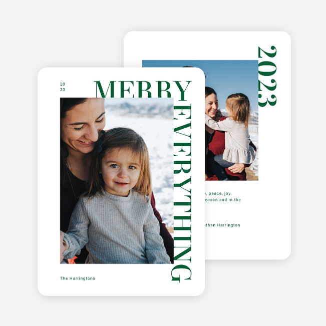 Merry & Modern Holiday Cards and Invitations - Green
