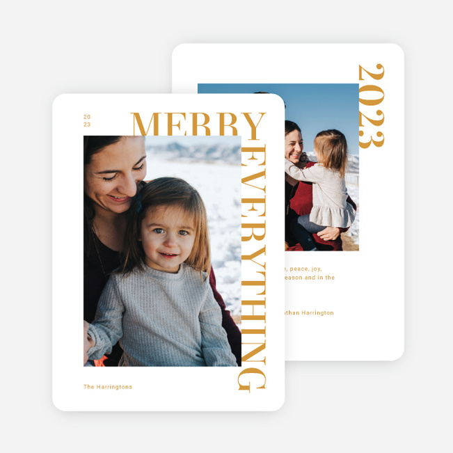Merry & Modern Holiday Cards and Invitations - Yellow