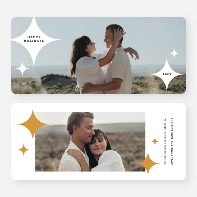 Sprinkling of Stars Holiday Cards and Invitations - Yellow
