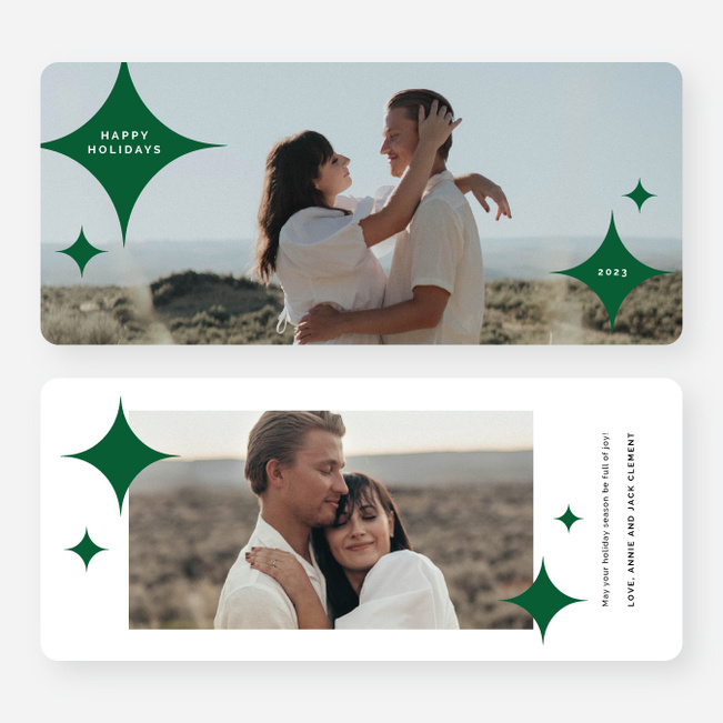 Sprinkling of Stars Holiday Cards and Invitations - Green
