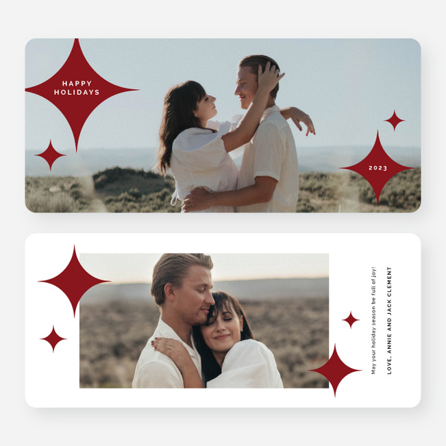Sprinkling of Stars Holiday Cards and Invitations - Red
