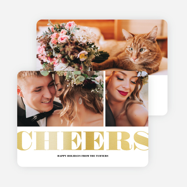 Foil Type Holiday Cards - Yellow