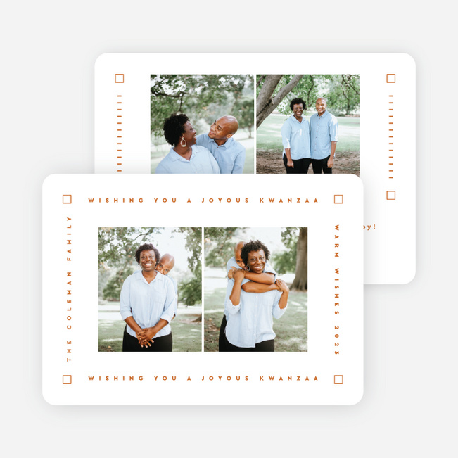 Joyous Border Kwanzaa Cards - Orange