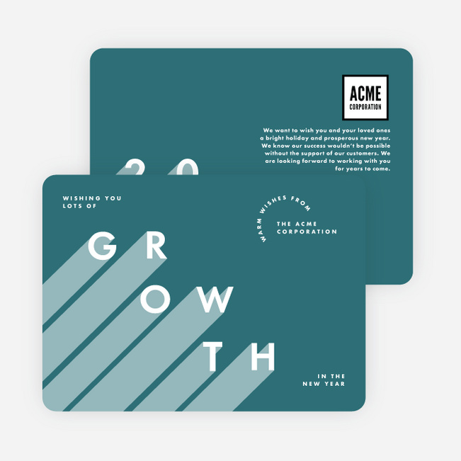 Steps in Growth Corporate Holiday Cards & Corporate Christmas Cards - Blue