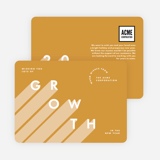 Steps in Growth Corporate Holiday Cards & Corporate Christmas Cards - Yellow