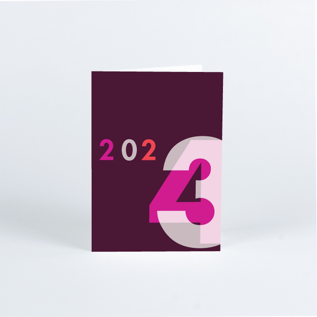 New Year Greetings Holiday Cards - Purple