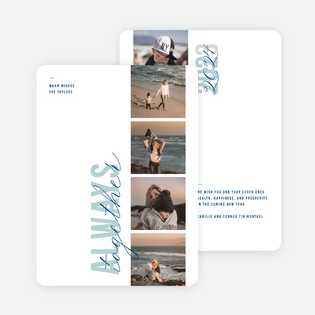 Powerful Message New Year Cards and Invitations - Blue