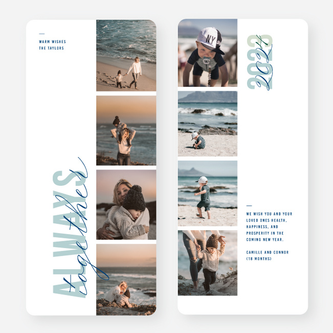 Powerful Message New Year Cards and Invitations - Blue