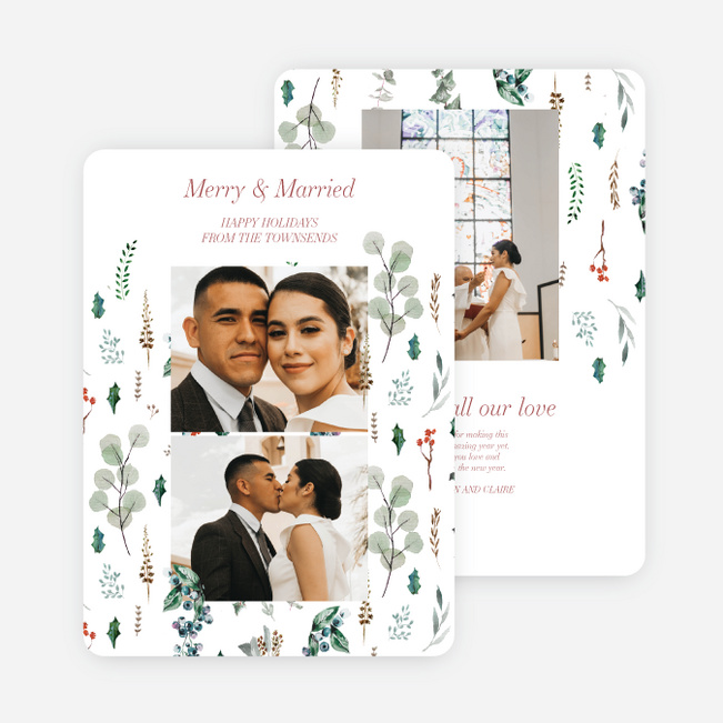 Branching Out Holiday Cards and Invitations - Green
