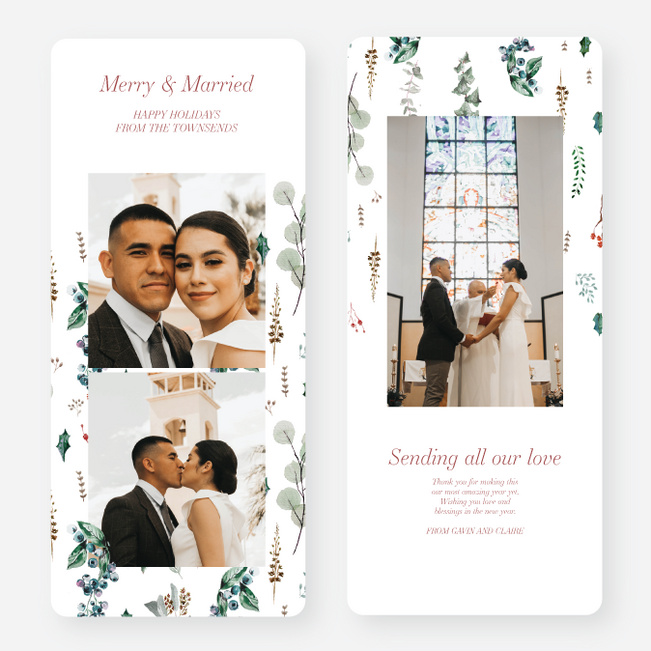 Branching Out Holiday Cards and Invitations - Green