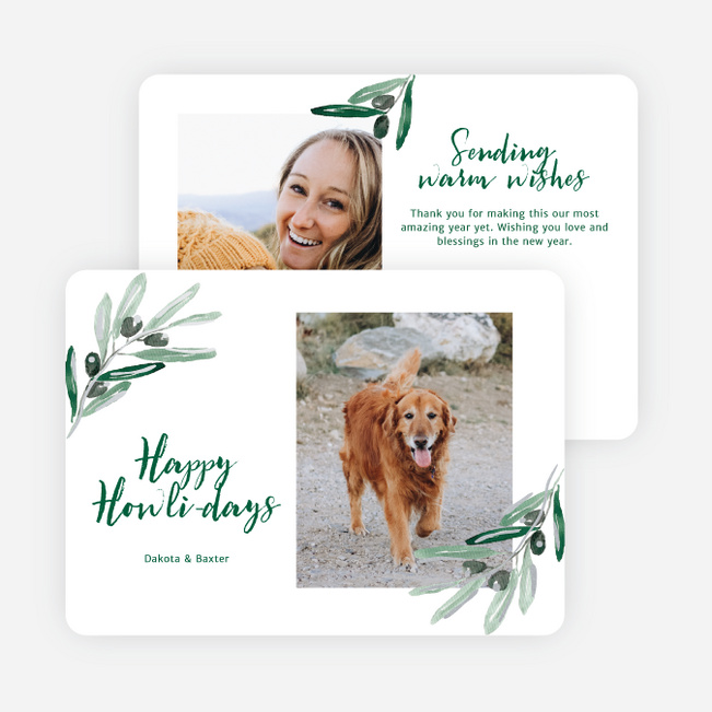 Foil Watercolor Branches Pet Cards - Gray