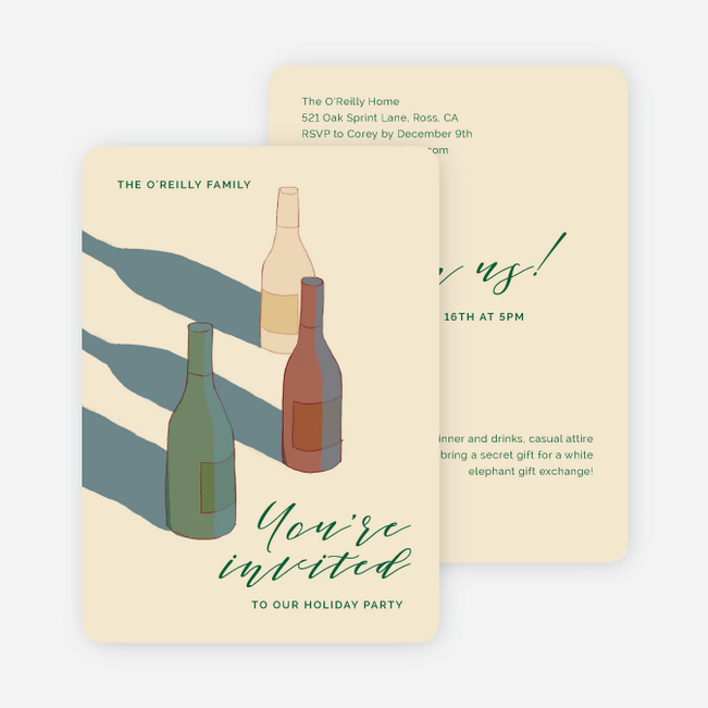 Party Shadow Holiday Cards and Invitations - Beige