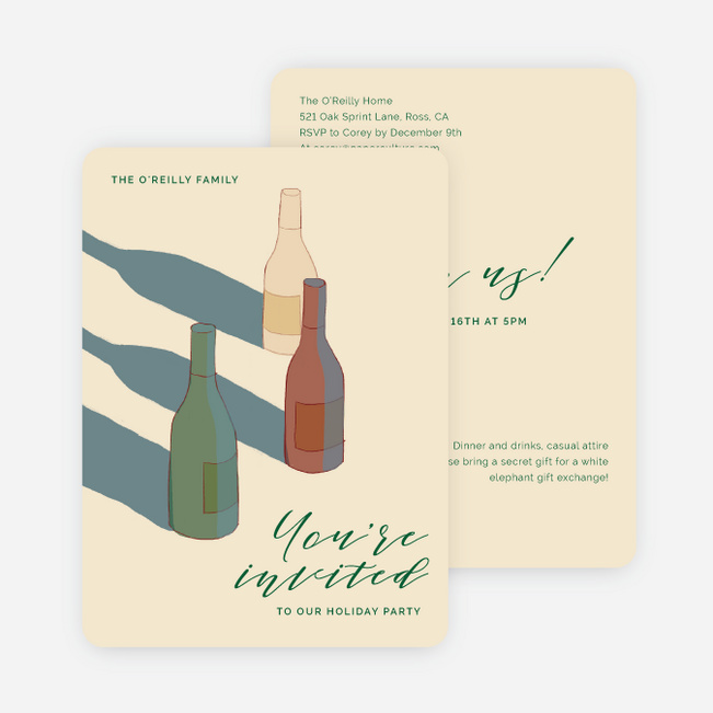 Party Shadow Holiday Cards and Invitations - Beige