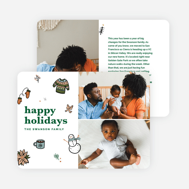 Season’s Doodles Holiday Cards and Invitations - Green