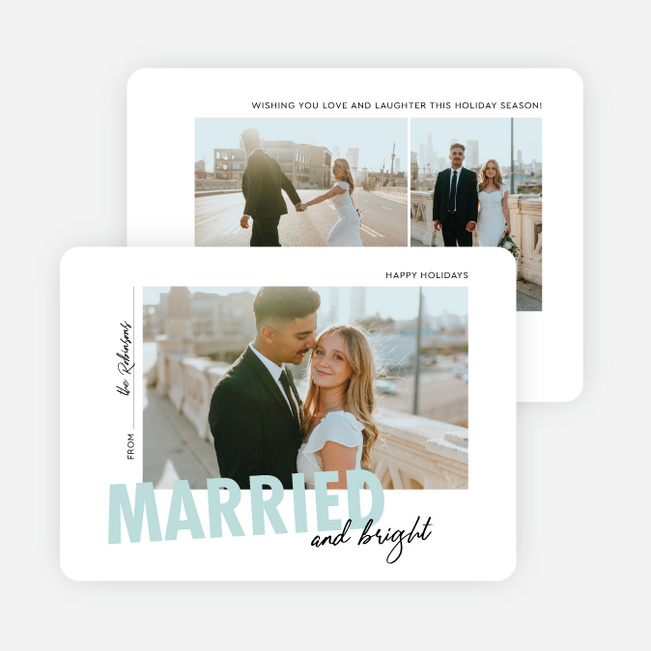 Merry Matrimony Holiday Cards and Invitations - Blue
