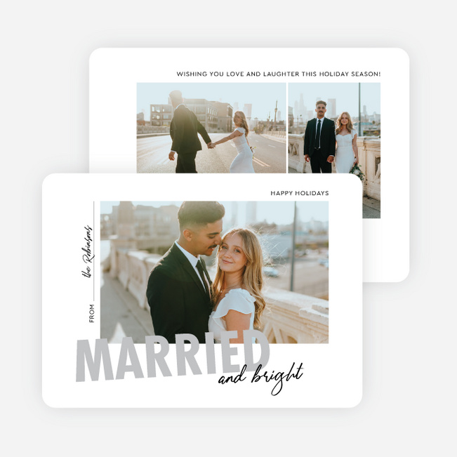 Merry Matrimony Holiday Cards and Invitations - Gray