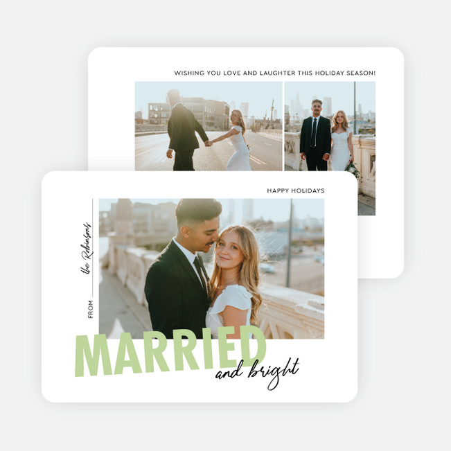 Merry Matrimony Holiday Cards and Invitations - Green
