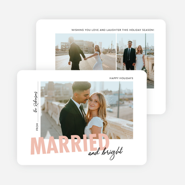 Merry Matrimony Holiday Cards and Invitations - Pink