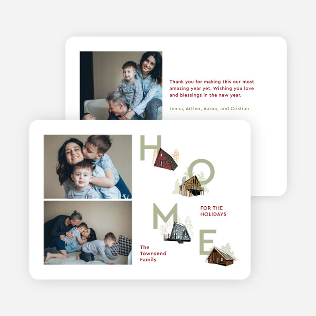 Mountain Homes Holiday Cards and Invitations - Multi