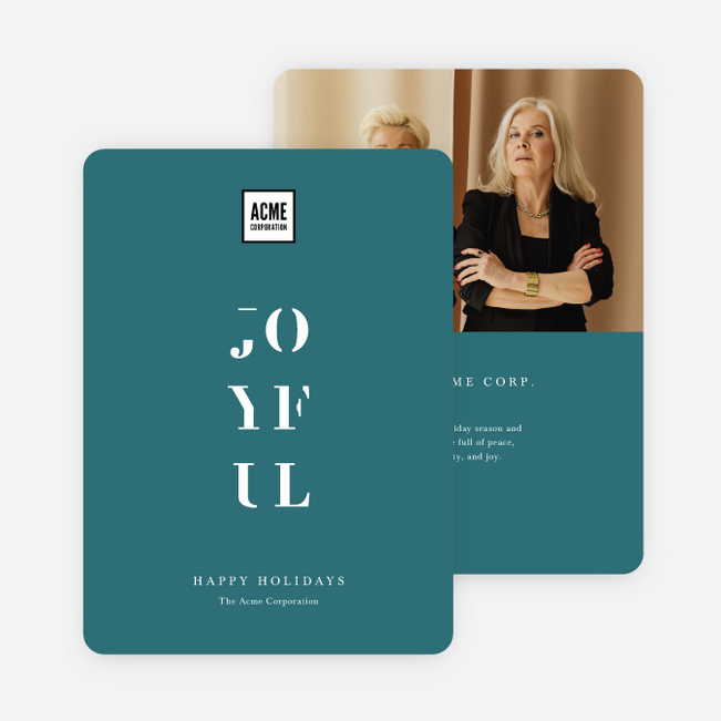 Modern & Joyful Business Holiday Cards & Business Christmas Cards - Blue