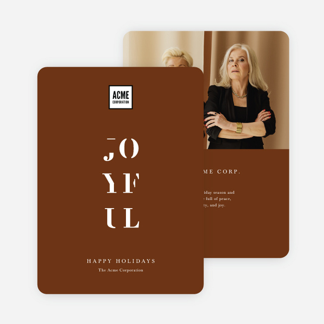 Modern & Joyful Business Holiday Cards & Business Christmas Cards - Brown