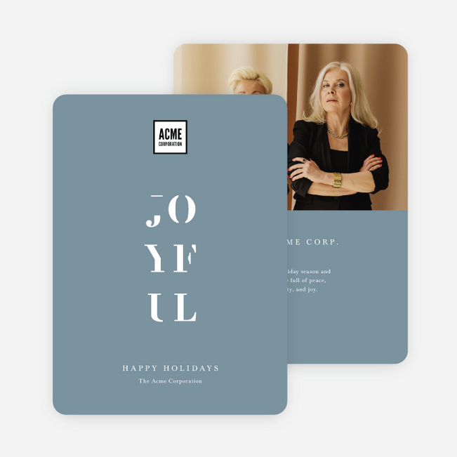 Modern & Joyful Business Holiday Cards & Business Christmas Cards - Gray