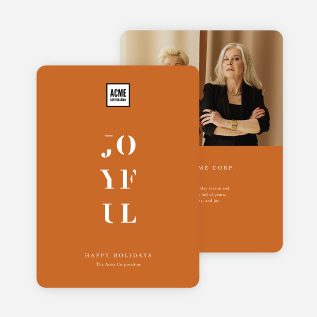 Modern & Joyful Business Holiday Cards & Business Christmas Cards - Orange