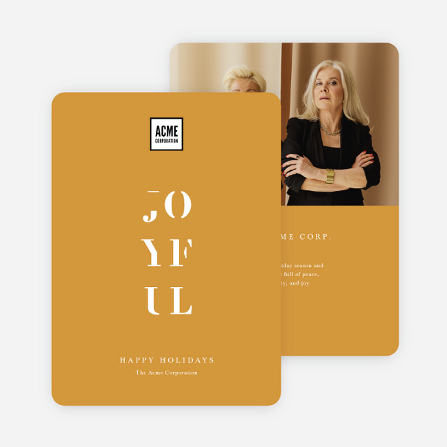 Modern & Joyful Business Holiday Cards & Business Christmas Cards - Yellow