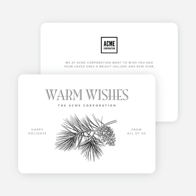 The Warmth of Winter Business Holiday Cards & Business Christmas Cards - White