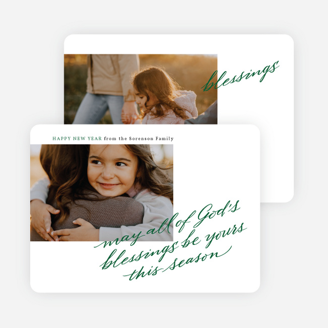 All of God’s Blessings New Year Cards and Invitations - Green