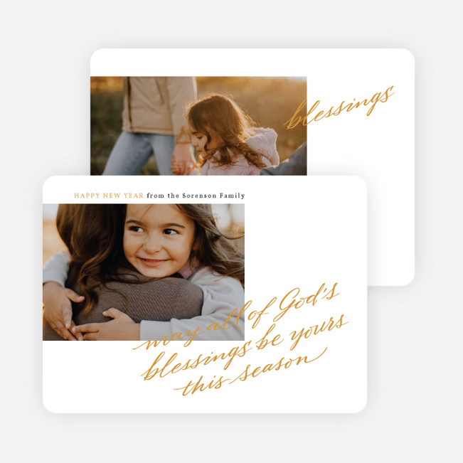 All of God’s Blessings New Year Cards and Invitations - Yellow
