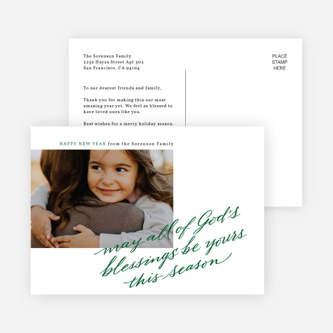All of God’s Blessings New Year Cards and Invitations - Green