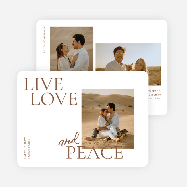 Peaceful Embrace Holiday Cards and Invitations - Brown
