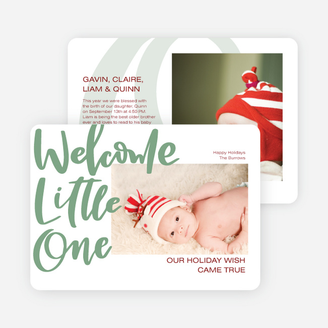 Season’s Little Wish Holiday Cards and Invitations - Green