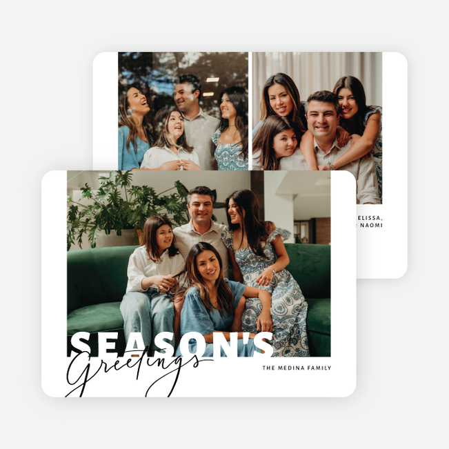 Whispered Greetings Holiday Cards and Invitations - White