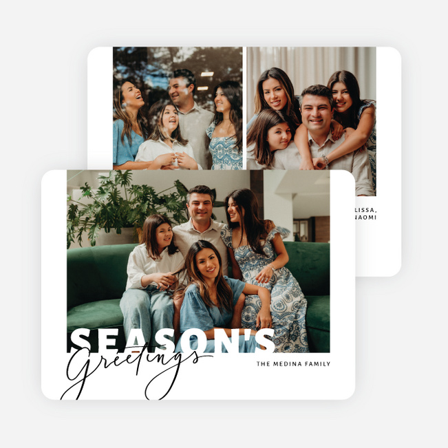 Whispered Greetings Holiday Cards and Invitations - White