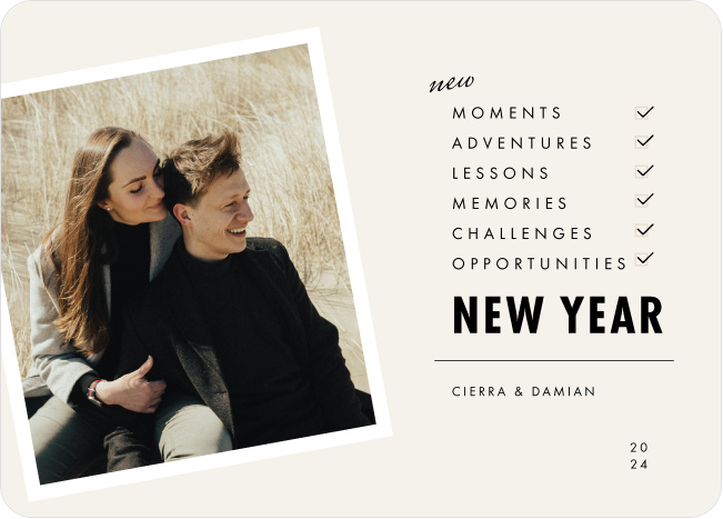 New Moments Checklist New Year Cards and Invitations | Paper Culture