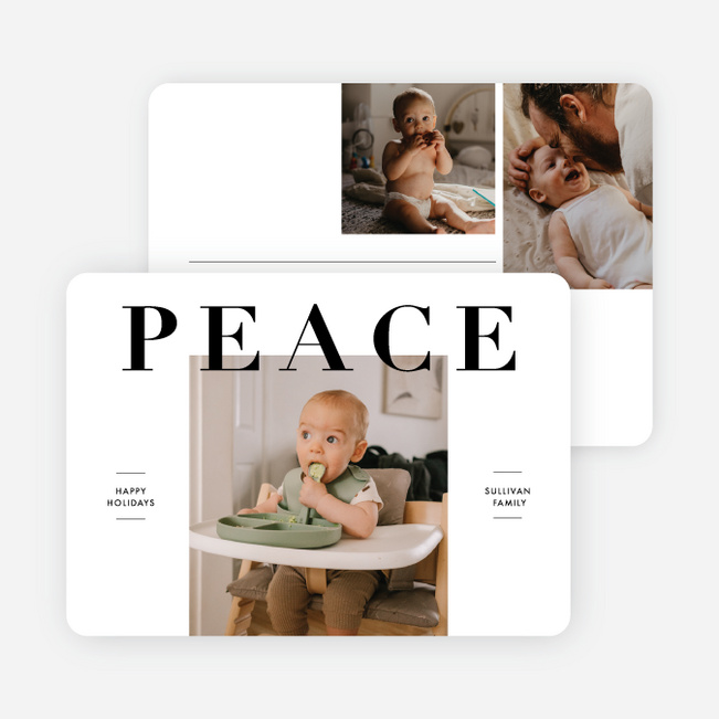 Boldly Peaceful Holiday Cards and Invitations - White