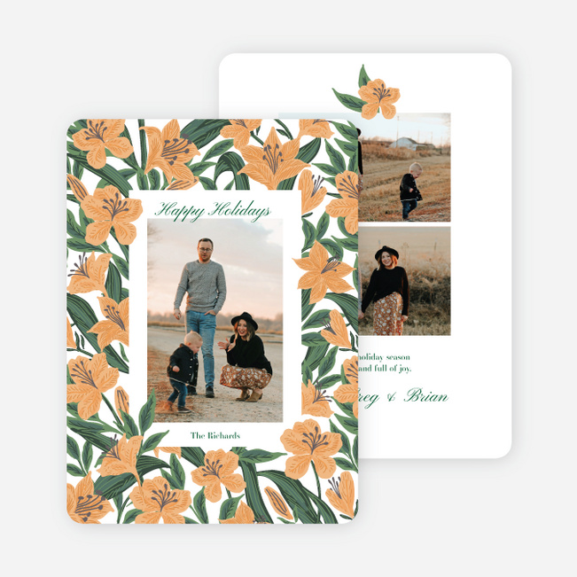 Winter Azaleas Holiday Cards and Invitations - Yellow