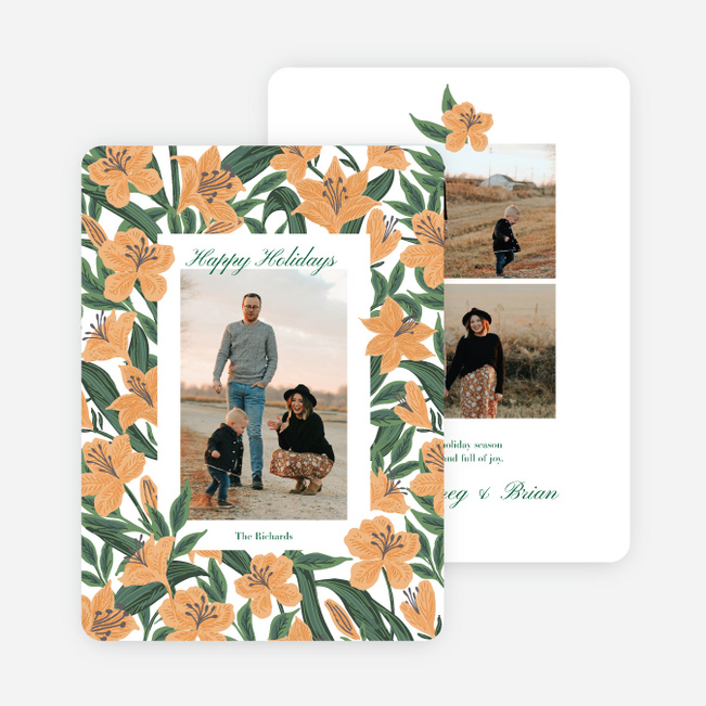 Winter Azaleas Holiday Cards and Invitations - Yellow