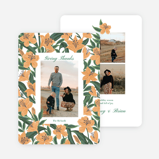 Winter Azaleas Thanksgiving Cards - Yellow