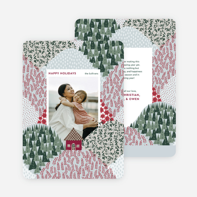 Winterscape Cottage Holiday Cards and Invitations - Multi