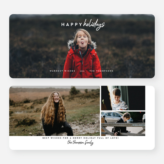 Gleaming Greetings Holiday Cards and Invitations - White