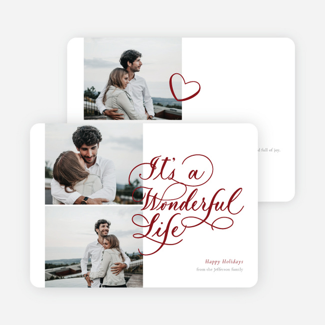 Wonderfully Scripted Life Holiday Cards and Invitations - Red