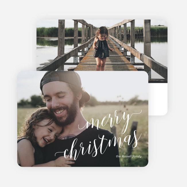 Living in Love Personalized Christmas Cards - White