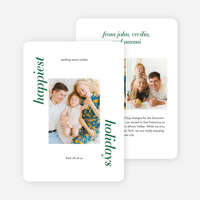 Classically Traditional Frame Holiday Cards and Invitations - Green