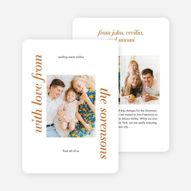 Classically Traditional Frame Holiday Cards and Invitations - Orange
