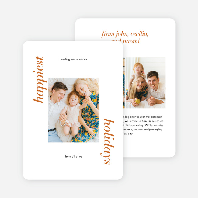 Classically Traditional Frame Holiday Cards and Invitations - Orange